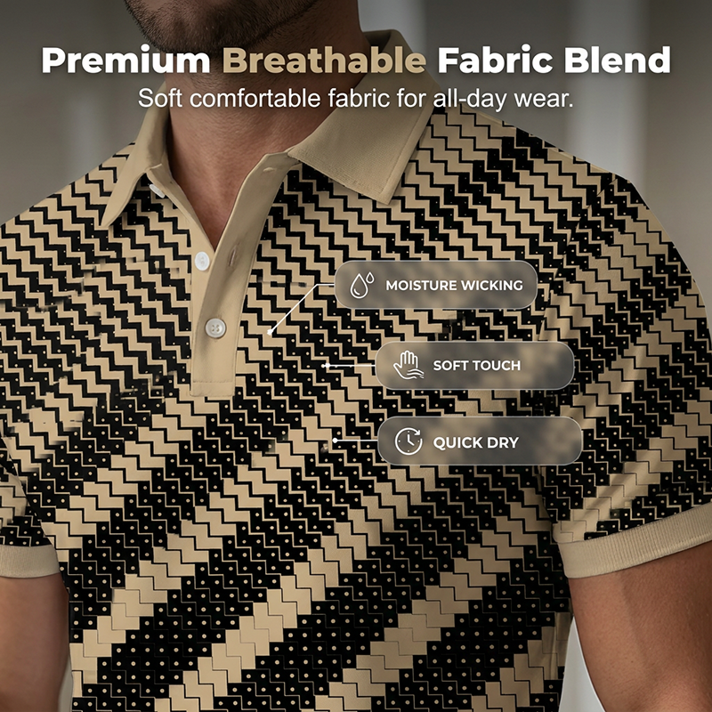 ⏳Time-Limited Special⏰Men's Geometric Print Collared Shirts – Muscle Fit, Breathable, Fade Resistant ✨ LF20444677KAQ