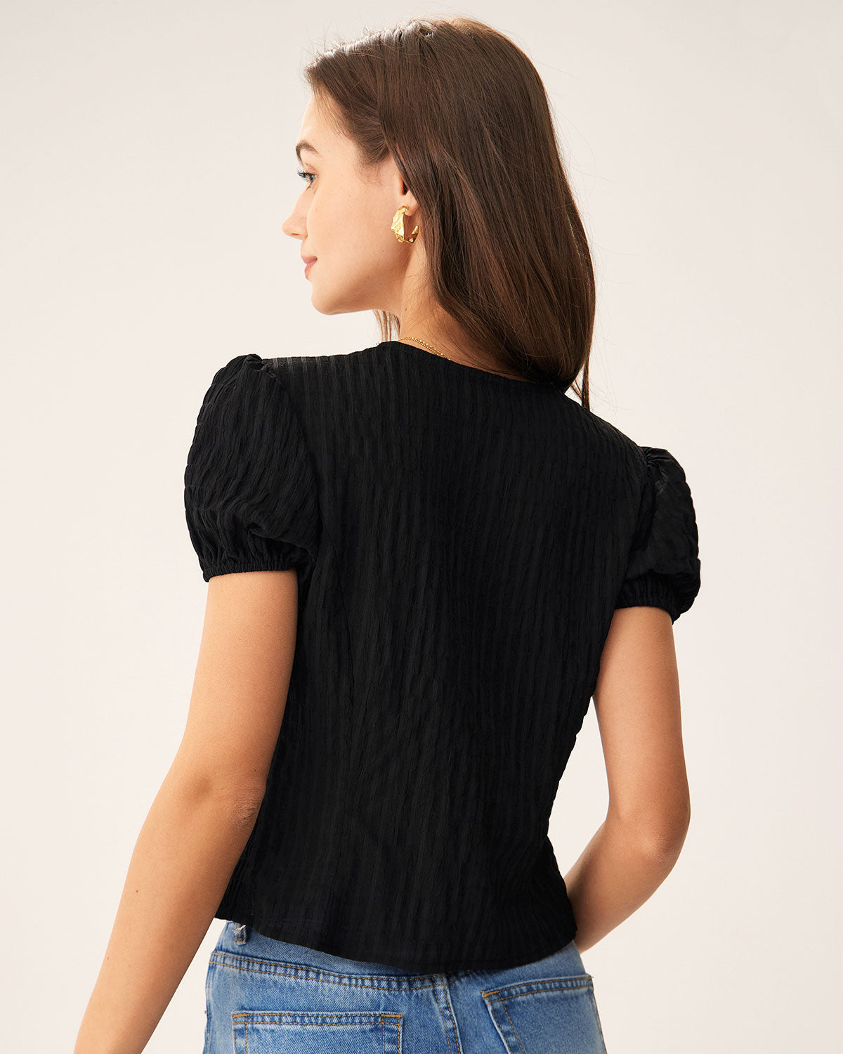 Summer Style🌸Jacquard Lace Button Blouse
